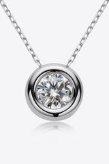 1 Carat Moissanite Pendant 925 Sterling Silver Necklace - Kaaya Closet