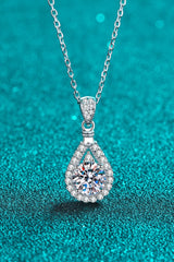 2 Carat Moissanite Teardrop Pendant 925 Sterling Silver Necklace - Kaaya Closet