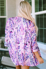 Printed Open Front Cardigan