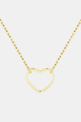 925 Sterling Silver Heart Shape Pendant Necklace - Kaaya Closet