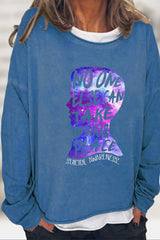 Round Neck Dropped Shoulder SUICIDE AWARENESS Graphic Sweatshirt