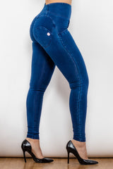 High Waist Zip Up Skinny Long Jeans