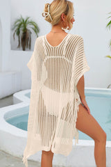 Fringe Trim Openwork Cover Up